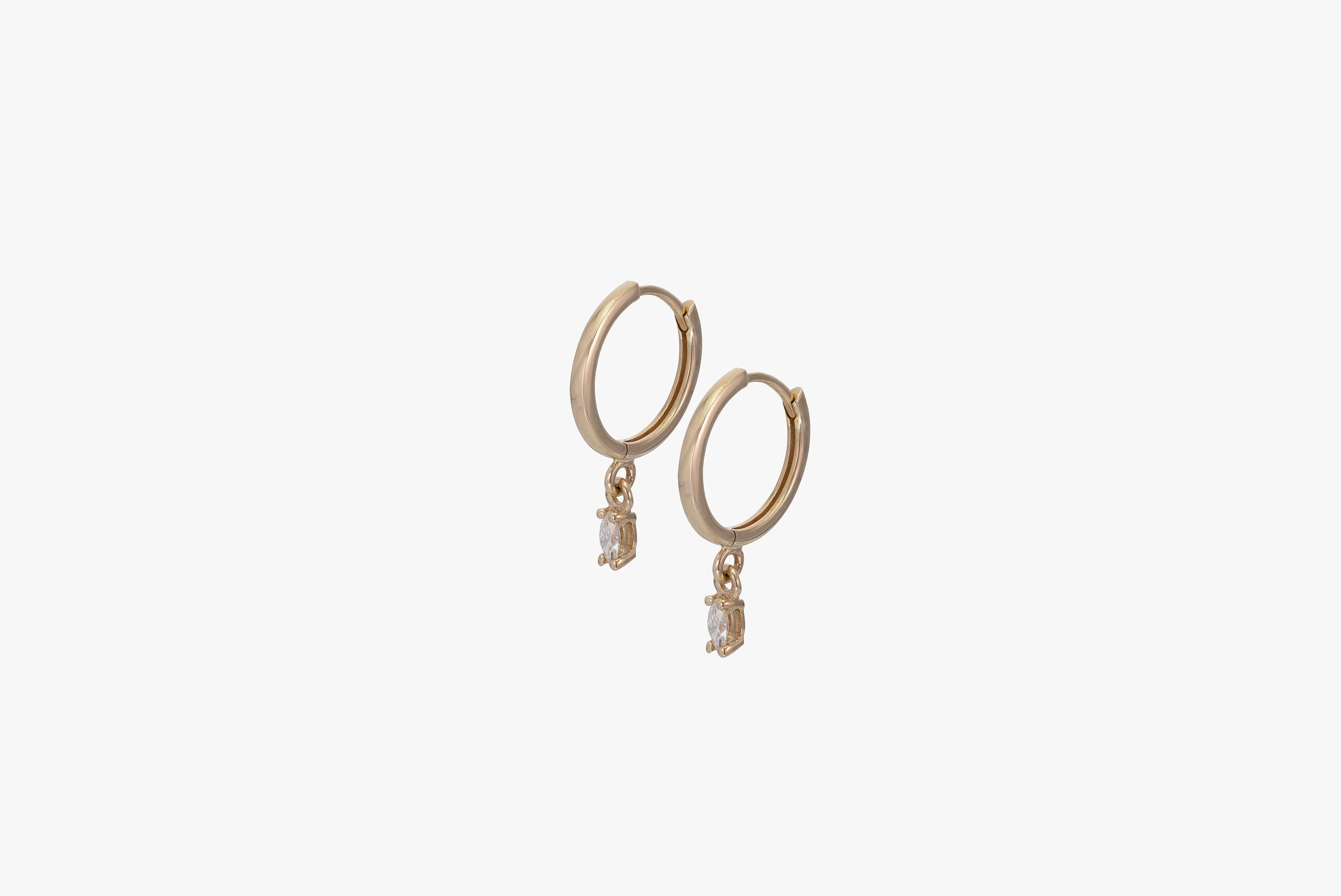 Dangle Drop Moissanite Hoop Earrings, Delicate Moissanite Earrings, Minimalist Hoop Earrings, Huggie Hoop Earrings Gift for Women